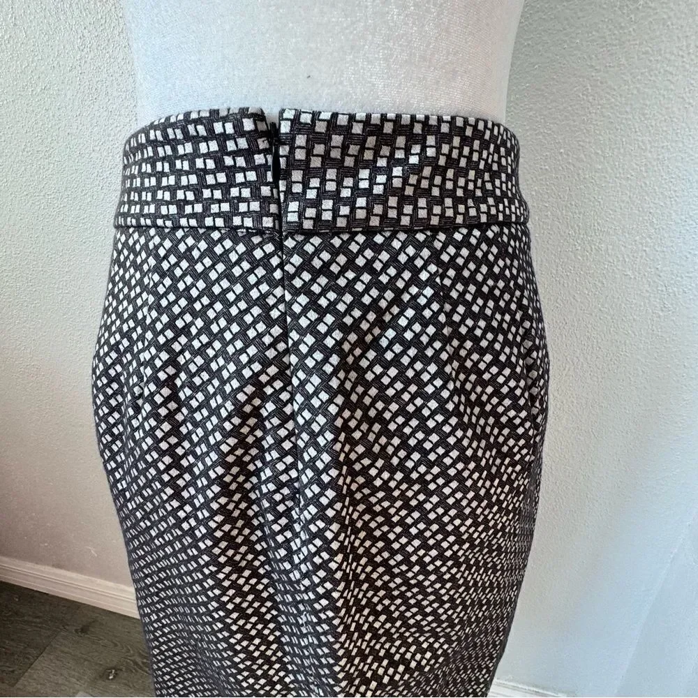 Coldwater Creek Skirt Dressy Black White Geometric A Line SZ 10 NWT